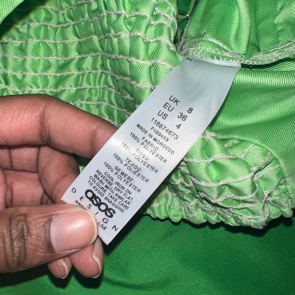 ASOS Lime Satin Cropped Top size 4 - Picture 6 of 9